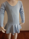 Long sleeve leotard with attached skirt